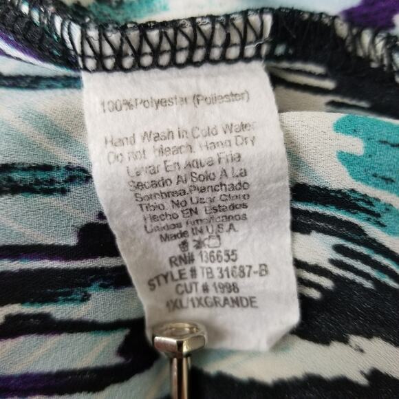 Tua Blouse 1X Open Back Overlay Top Damask - Picture 6 of 8